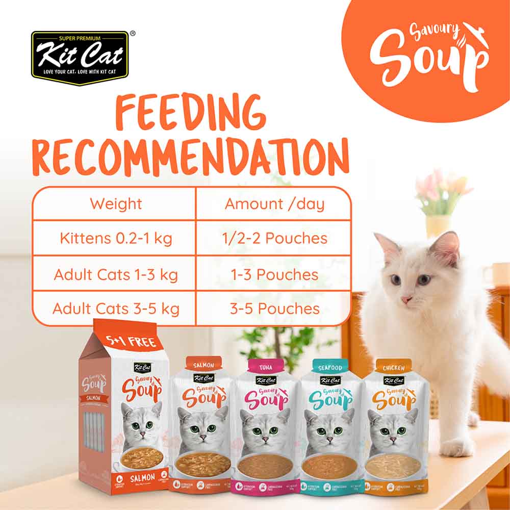 Kit Cat Savoury Soup Tuna Wet Pouch Cat Food (50g x 6)
