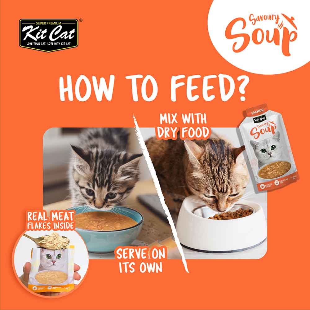 Kit Cat Savoury Soup Tuna Wet Pouch Cat Food (50g x 6)