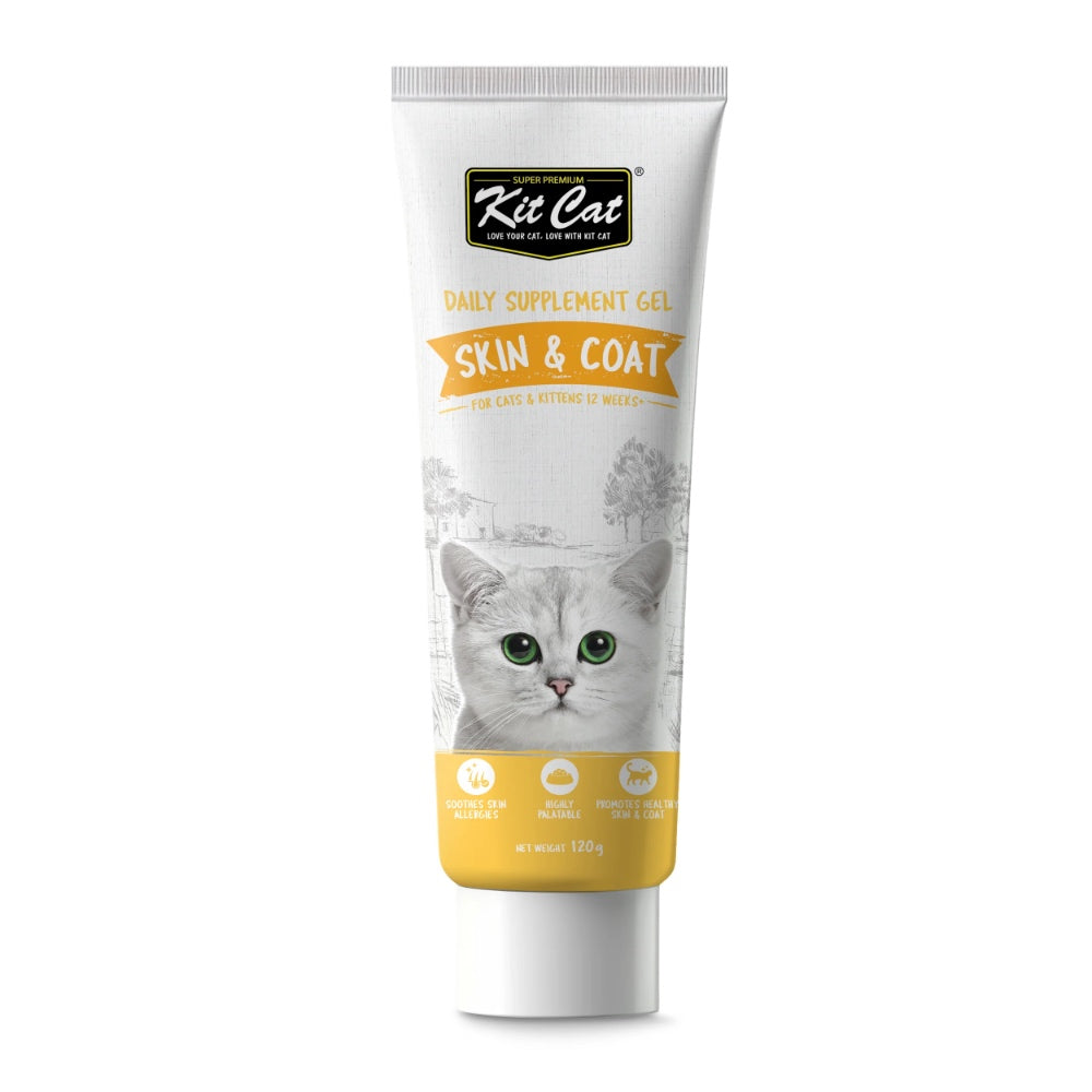 Kit Cat Skin & Coat Daily Nutritional Supplement Gel For Cats 120g