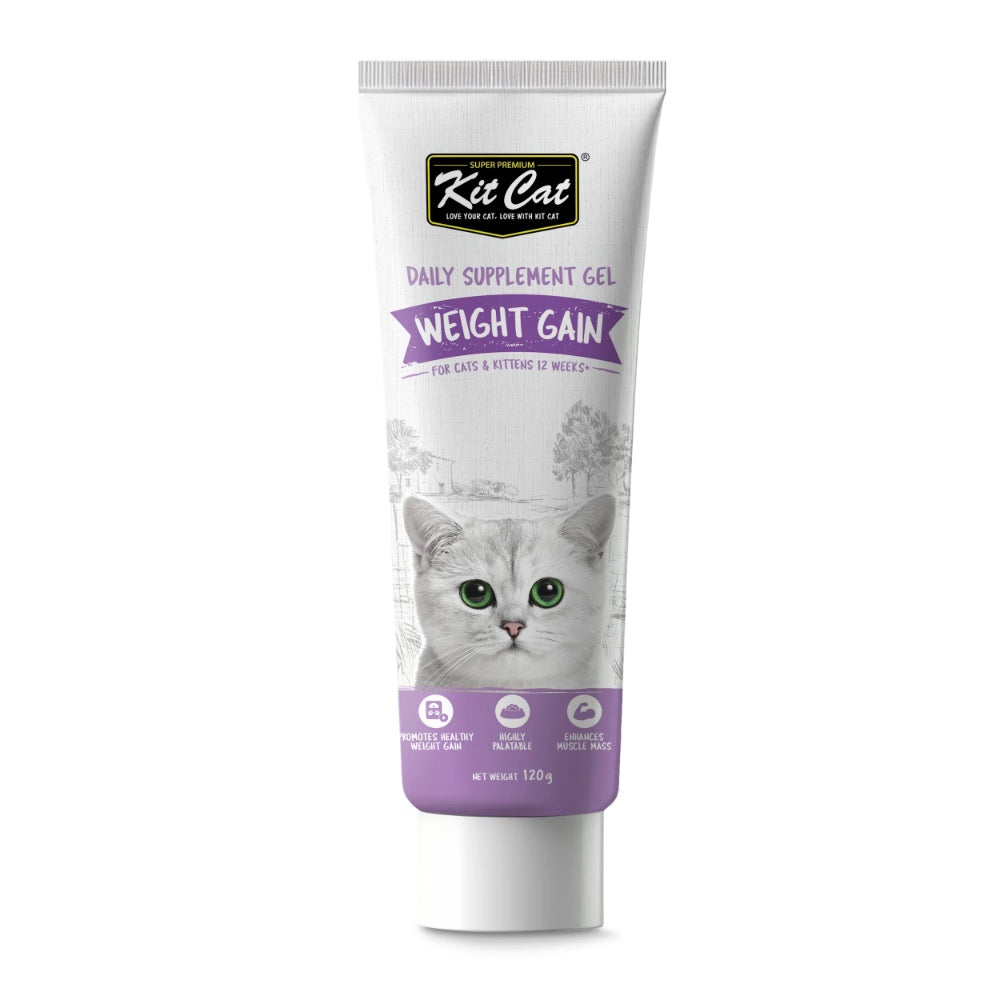 Kit Cat Weight Gain Daily Nutritional Supplement Gel For Cats 120g