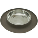 Messy Cats Single Silicone Feeder With Stainless Steel Cat Bowl (Grey)