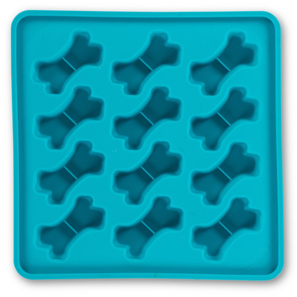 Messy Mutts Framed Silicone Dog Treat Making Mold (12 Bones, Blue)