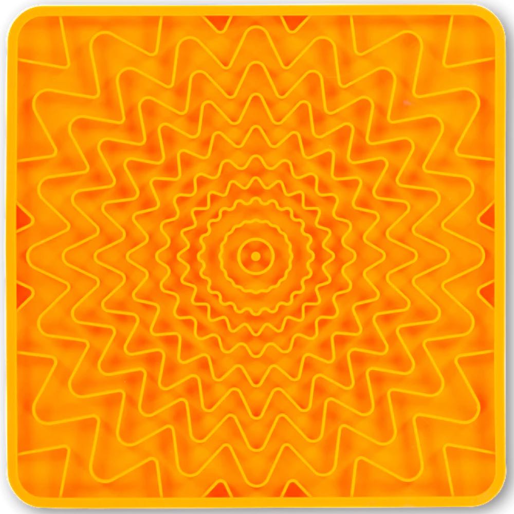 Messy Mutts Framed Silicone Interactive Dog Licking Mat (Orange)