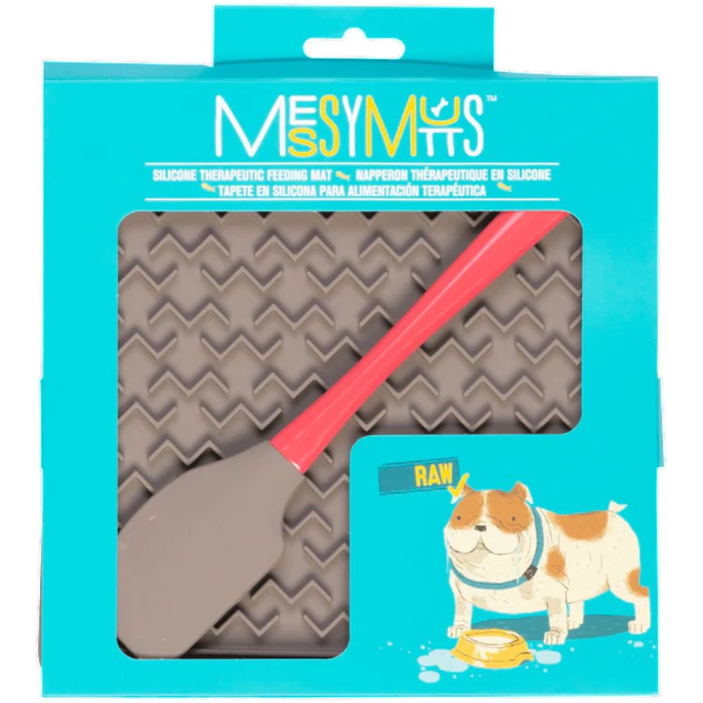 Messy Mutts Silicone Therapeutic Dog Licking Mat With Silicone Spatula