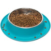 Messy Mutts Single Silicone Feeder With Stainless Steel Dog Bowl (Blue)