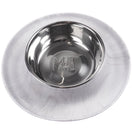 Messy Mutts Single Silicone Feeder With Stainless Steel Dog Bowl (Medium, Marble)