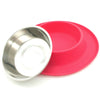 Messy Mutts Single Silicone Feeder With Stainless Steel Dog Bowl (Medium, Watermelon)