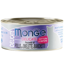 Monge Delicate Chicken with Omelette and Whitebait Canned Cat Food 80g