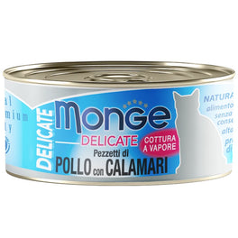 Monge Delicate Chicken with Squid Canned Cat Food 80g