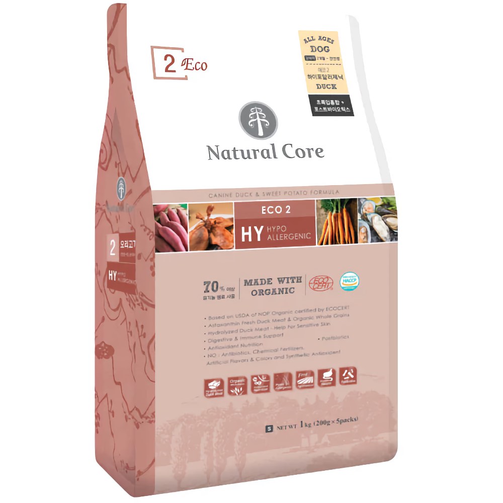 15% OFF: Natural Core Eco 2 Organic Hypoallergenic Duck & Sweet Potato Dry Dog Food 1kg