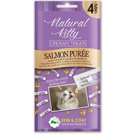 Natural Kitty Functional Skin & Coat Care Salmon Purée Creamy Liquid Cat Treats 48g - Kohepets