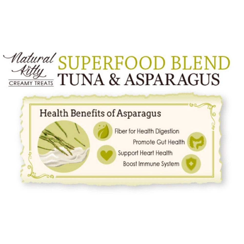 Natural Kitty Superfood Blend Tuna & Asparagus Creamy Liquid Cat Treats 48g