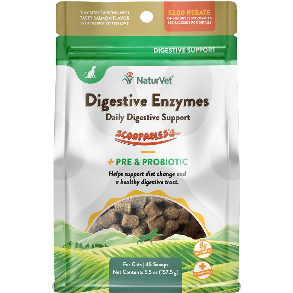 View of NaturVet Scoopables Digestive Enzymes Digestive Support Cat Supplement ...