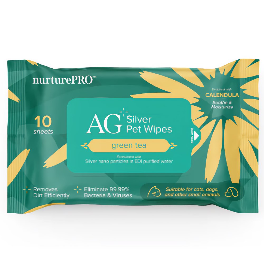 Nurture Pro AG+ Silver Wipes For Cats & Dogs 10pc