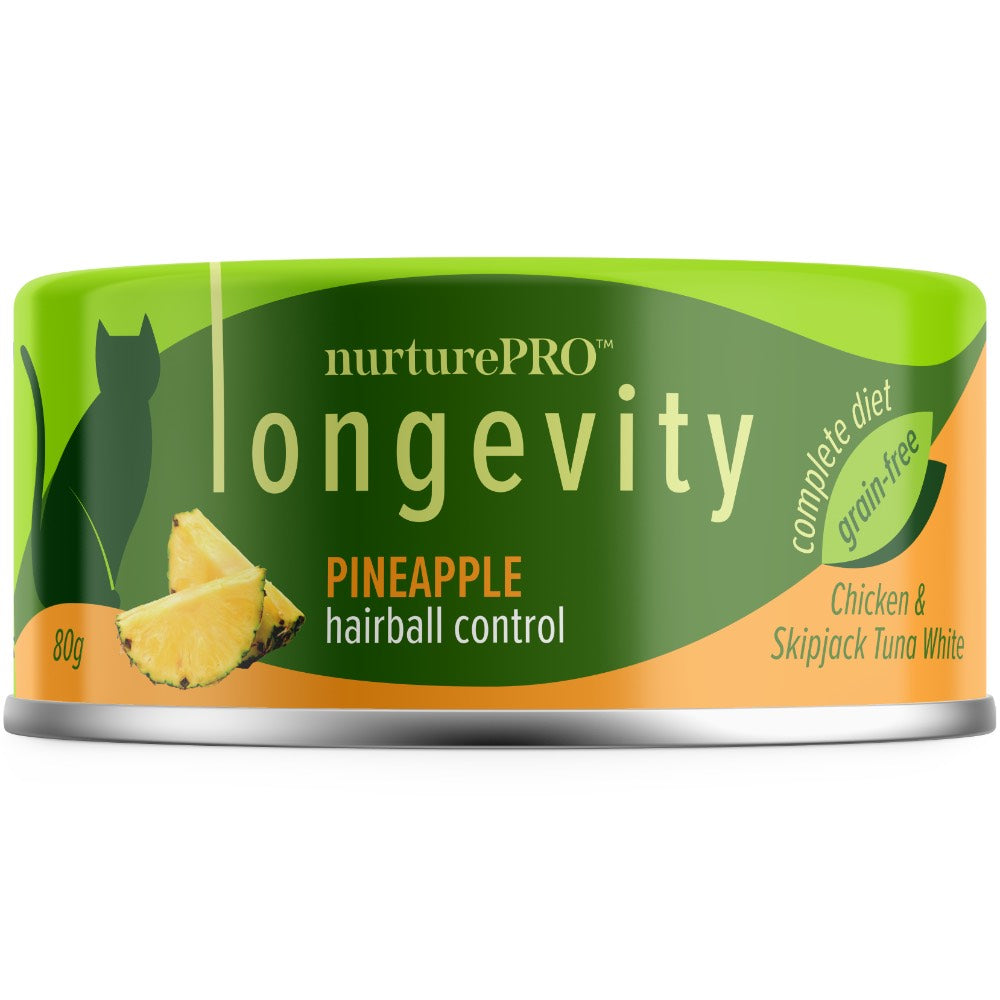 Nurture Pro Longevity Chicken & Skipjack Tuna White Meat With Pineapple Canned Cat Food 80g