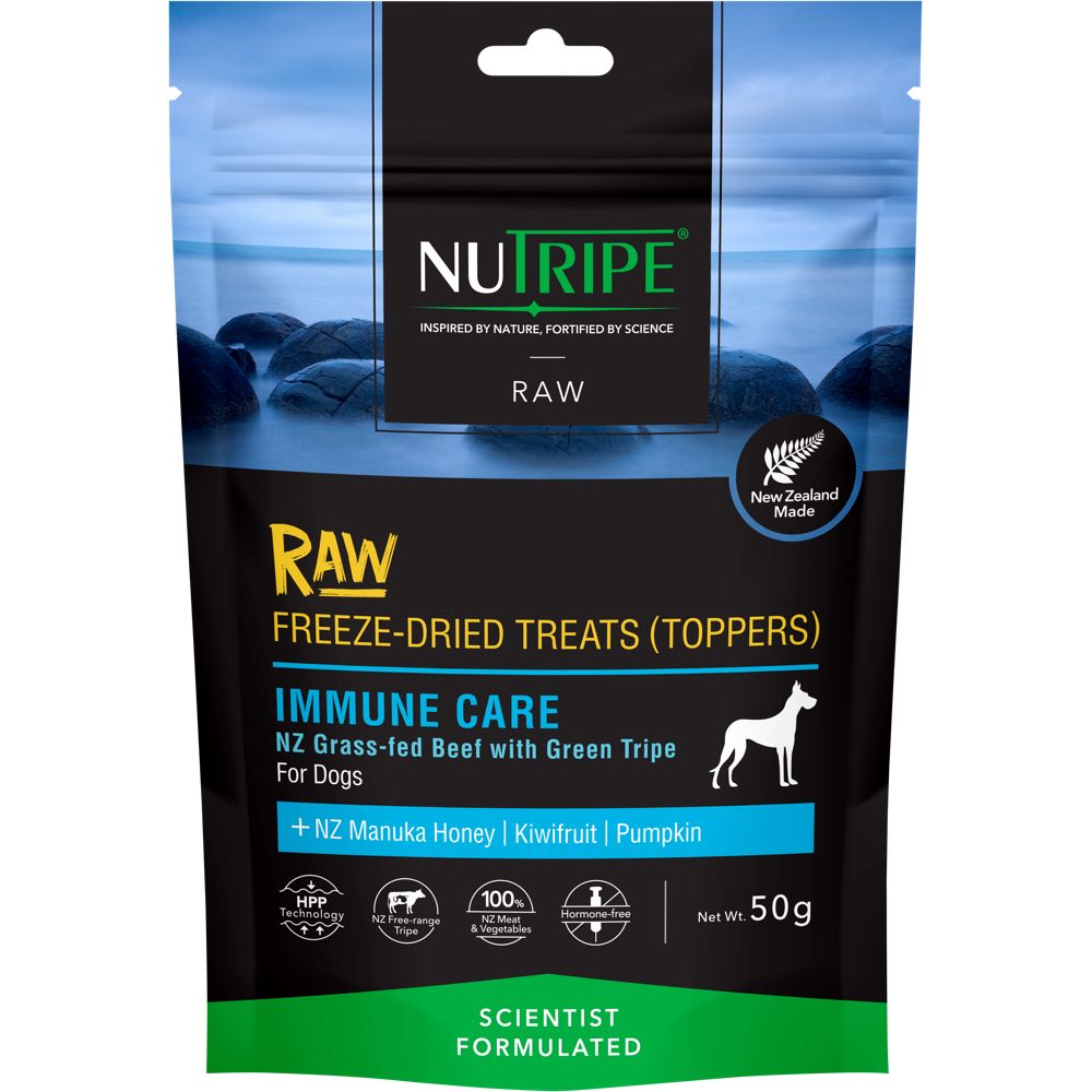 Nutripe Raw Immune Care Beef With Green Tripe Freeze-Dried Dog Treats (Toppers) 50g