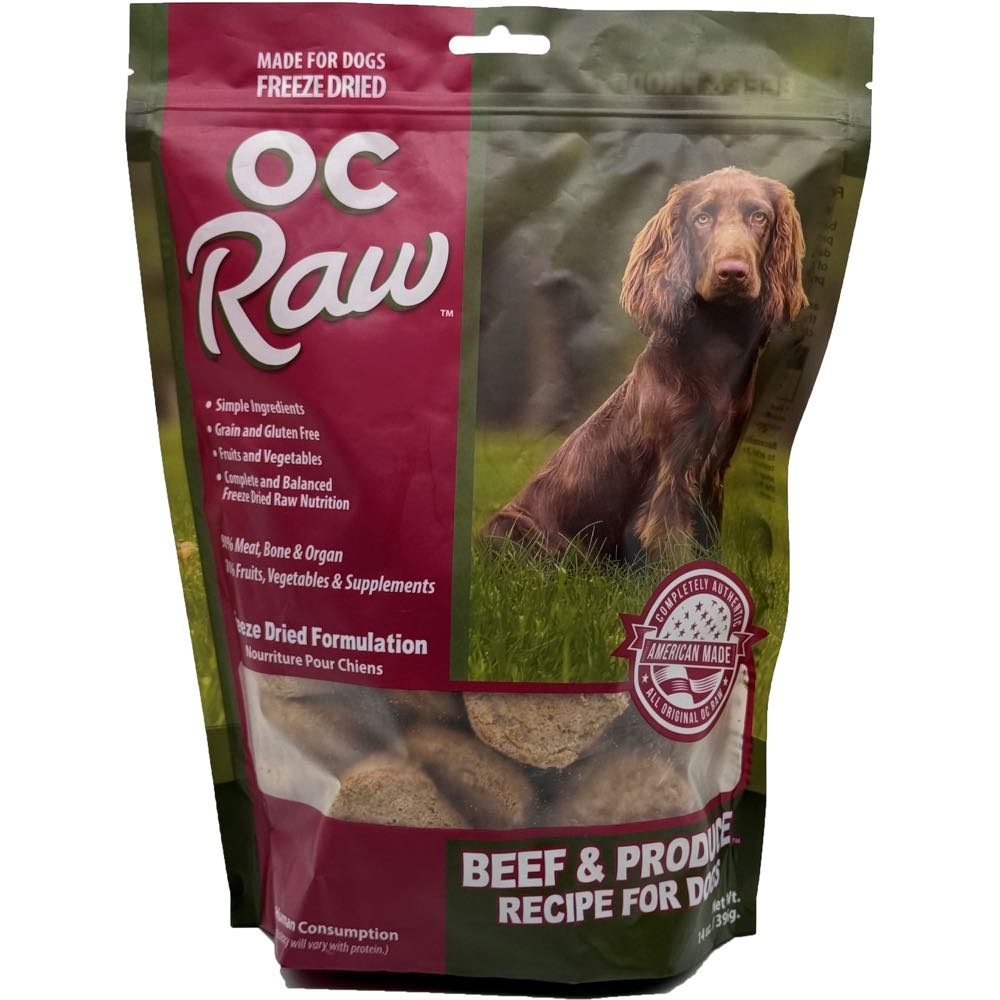 KOHE-VERSARY BUNDLE DEAL: OC Raw Beef & Produce Sliders Grain-Free Freeze-Dried Raw Dog Food 14oz