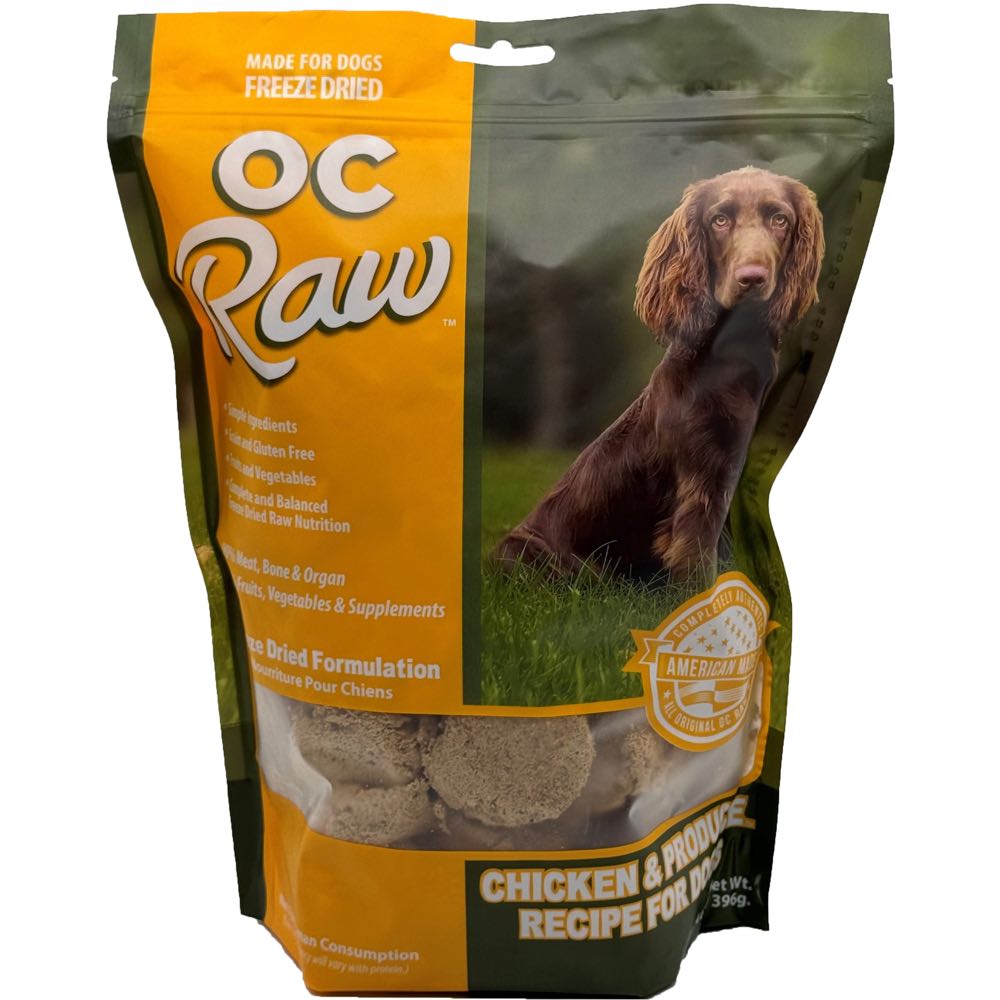KOHE-VERSARY BUNDLE DEAL: OC Raw Chicken & Produce Sliders Grain-Free Freeze-Dried Raw Dog Food 14oz