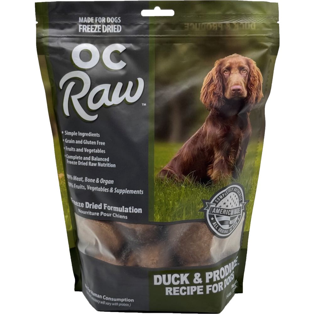KOHE-VERSARY BUNDLE DEAL: OC Raw Duck & Produce Sliders Grain-Free Freeze-Dried Raw Dog Food 14oz (Exp 4Apr26)