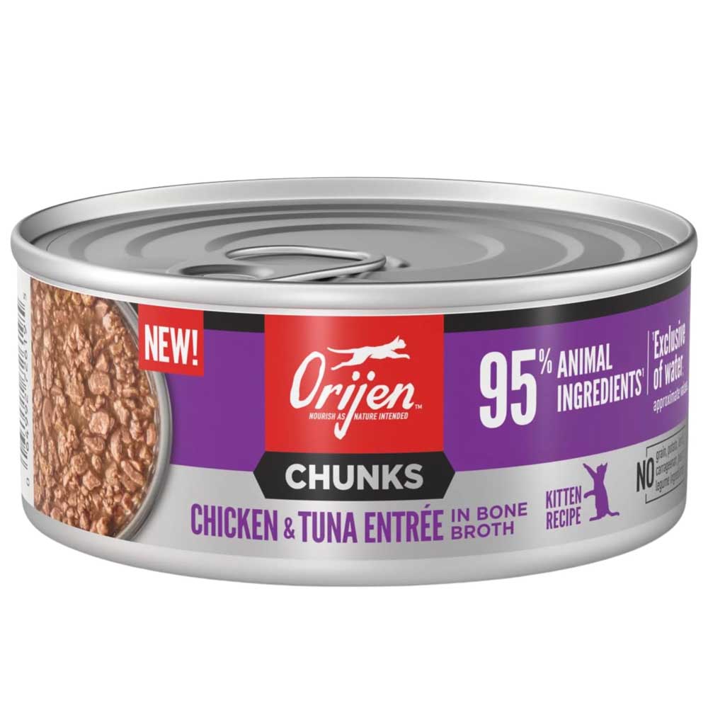 ORIJEN Chunks & Shreds Chicken & Tuna Entree KITTEN Canned Cat Food - Kohepets