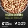 ORIJEN Chunks & Shreds Duck & Liver Entree In Bone Broth Canned Cat Food - Kohepets