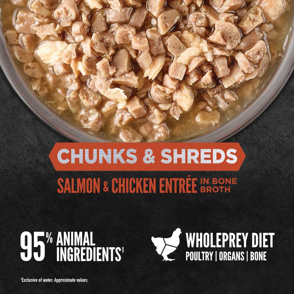 ORIJEN Chunks & Shreds Salmon & Chicken Entree In Bone Broth Canned Cat Food - Kohepets