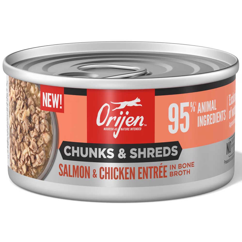 ORIJEN Chunks & Shreds Salmon & Chicken Entree In Bone Broth Canned Cat Food - Kohepets