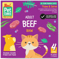 PetCubes Raw Beef Frozen Cat Food 1.28kg - Kohepets