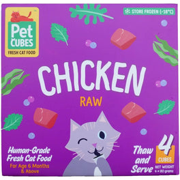 PetCubes Raw Chicken Frozen Cat Food 1.28kg