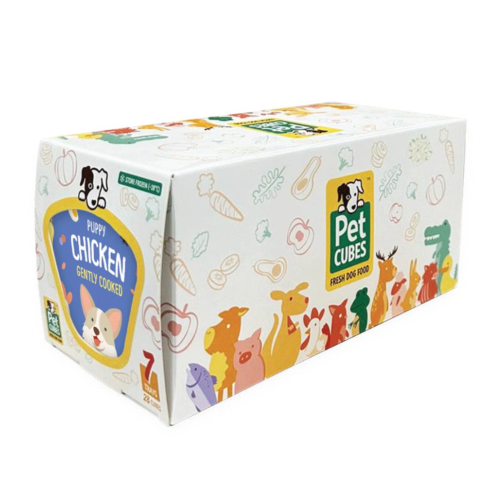 PetCubes Puppy Gently Cooked Chicken Grain-Free Frozen Dog Food 2.24kg