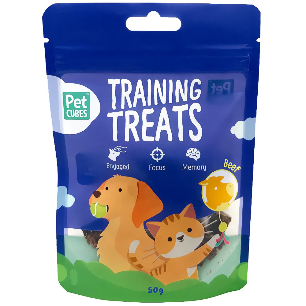 PetCubes Beef Air Dried Training Treats For Cats & Dogs 50g