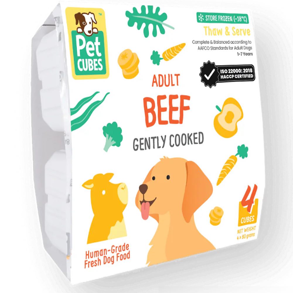 PetCubes Gently Cooked Beef Grain-Free Frozen Dog Food 2.24kg