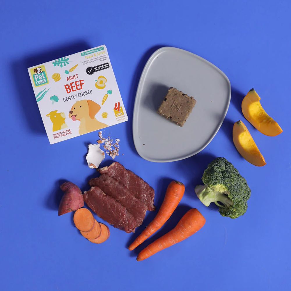 PetCubes Gently Cooked Beef Grain-Free Frozen Dog Food 2.24kg