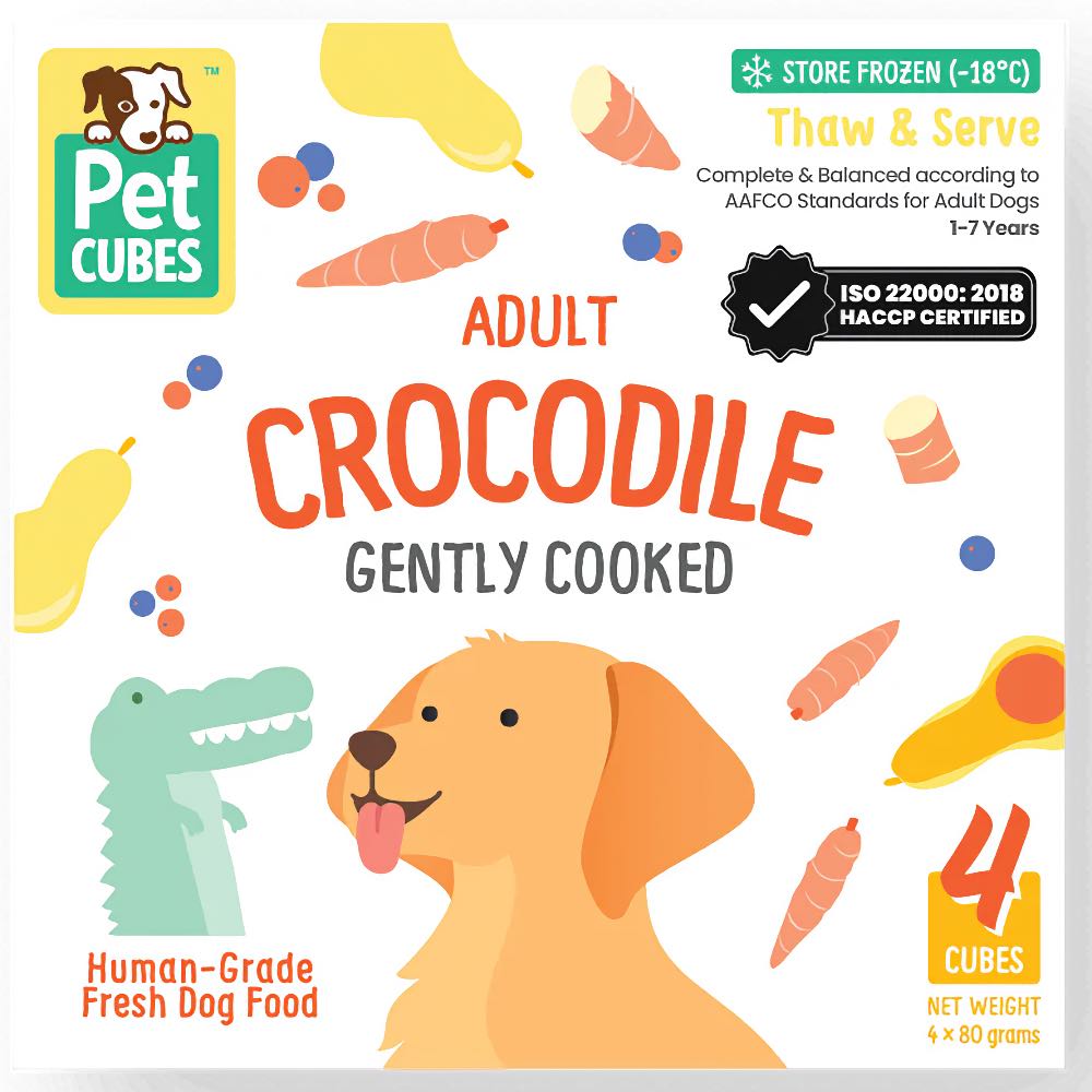 PetCubes Gently Cooked Crocodile Grain-Free Frozen Dog Food 2.24kg
