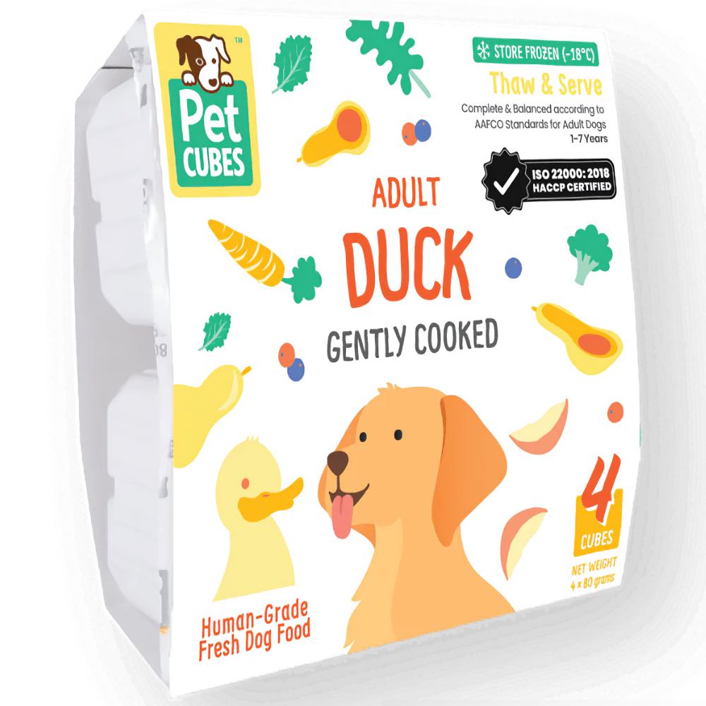 PetCubes Gently Cooked Duck Grain-Free Frozen Dog Food 2.24kg