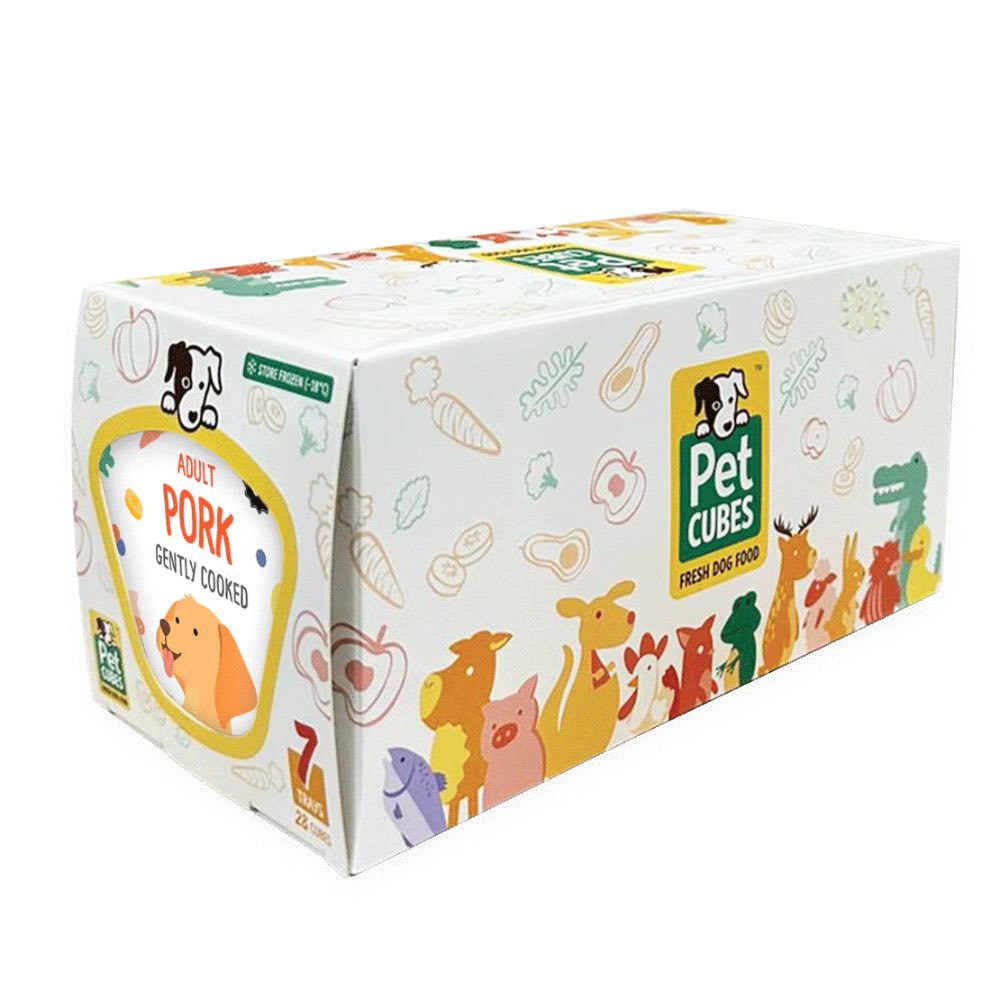 PetCubes Gently Cooked Pork Grain-Free Frozen Dog Food 2.24kg
