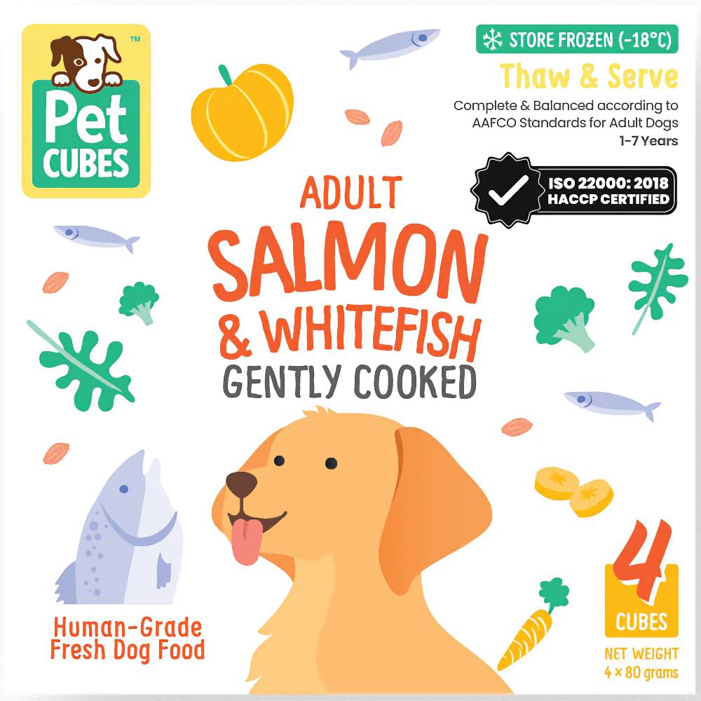 PetCubes Gently Cooked Salmon & Whitefish Grain-Free Frozen Dog Food 2.24kg - Kohepets