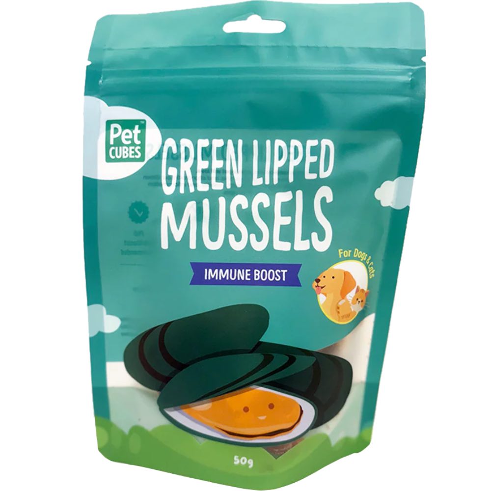 PetCubes Green Lipped Mussels Grain-Free Treats For Cats & Dogs 50g