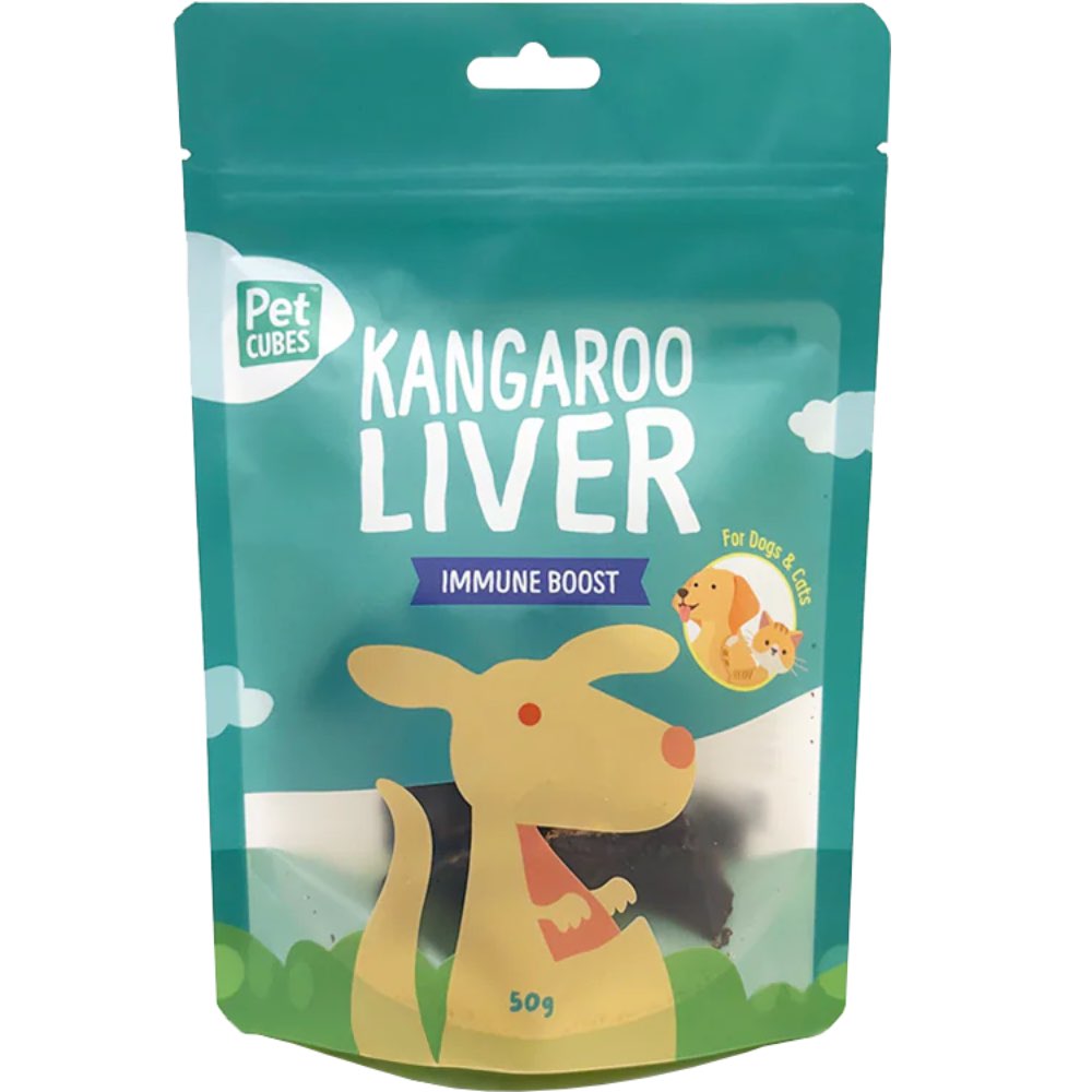 PetCubes Kangaroo Liver Grain-Free Treats For Cats & Dogs 50g