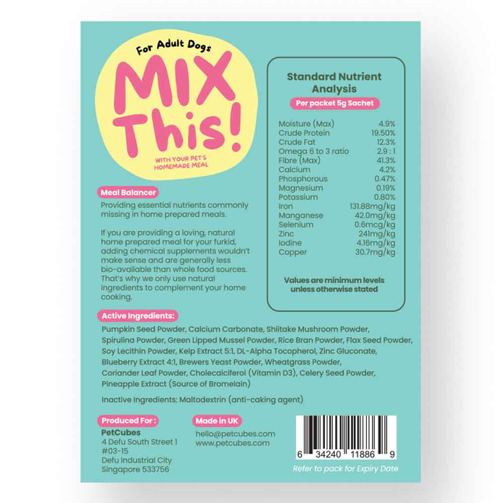 Petcubes Mix This! Adult Dog Health Supplement 28 Satchets