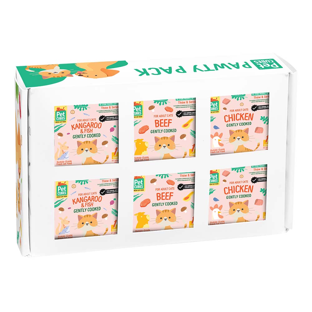 PetCubes Pawty Pack Gently Cooked Frozen Cat Food Trial Kit 480g