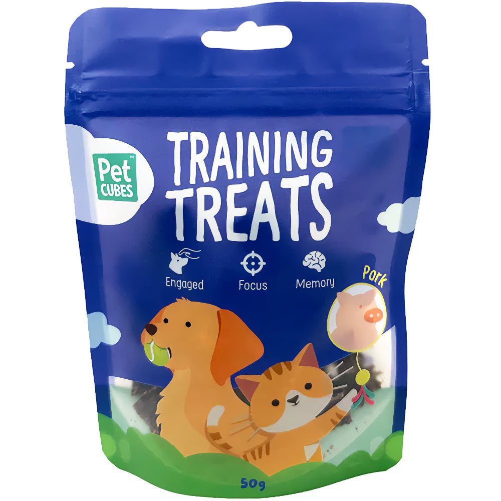 PetCubes Pork Air Dried Training Treats For Cats & Dogs 50g