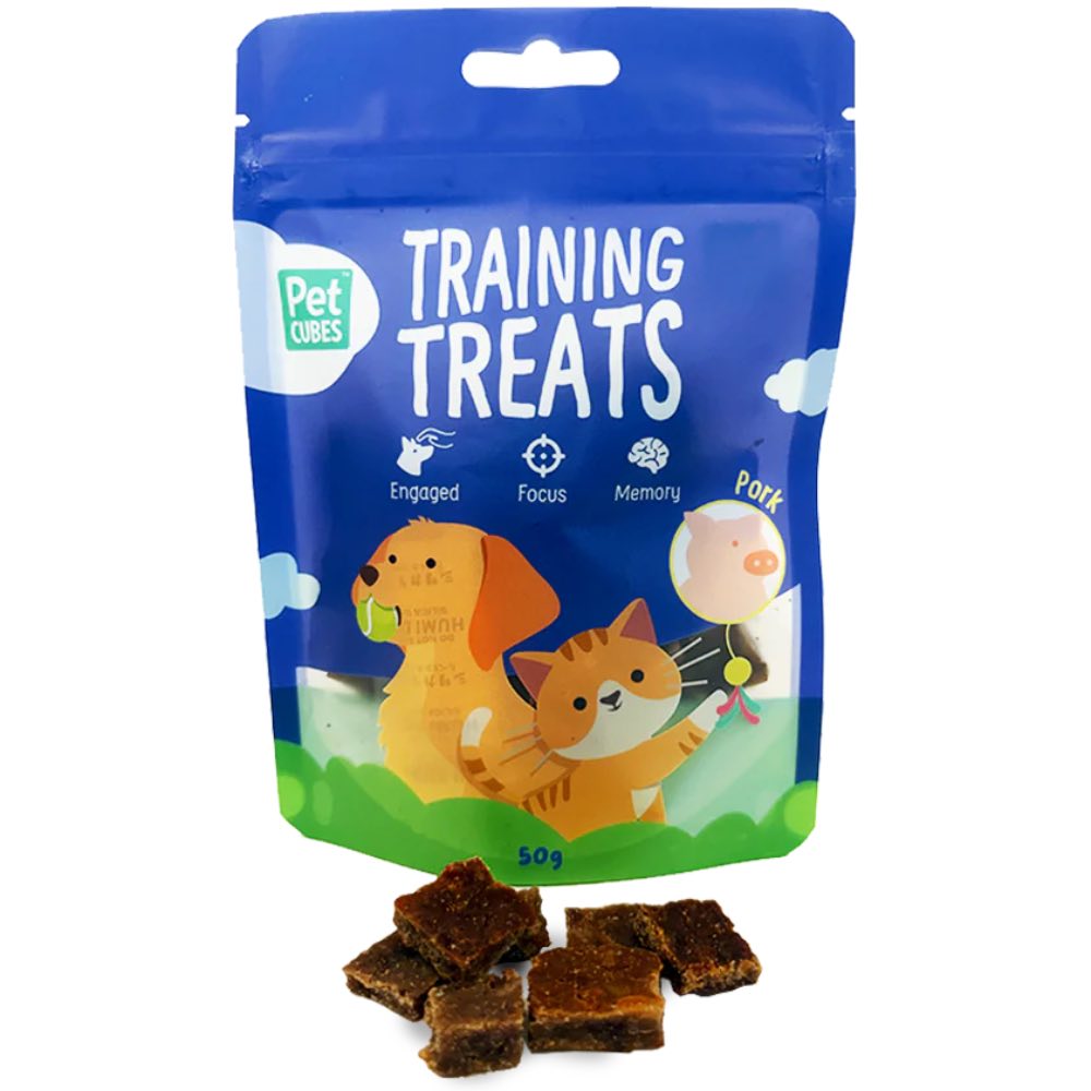 PetCubes Pork Air Dried Training Treats For Cats & Dogs 50g
