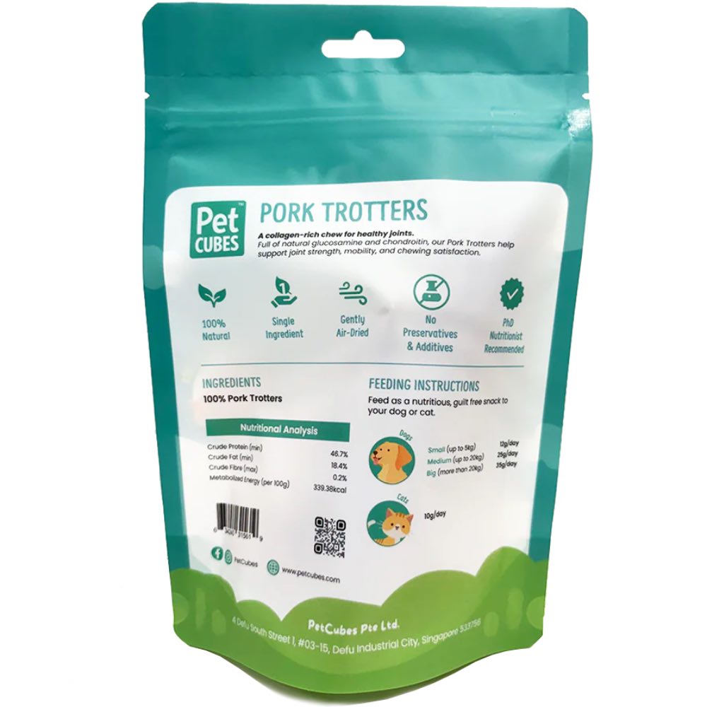 PetCubes Pork Trotters Grain-Free Treats For Cats & Dogs 1pc