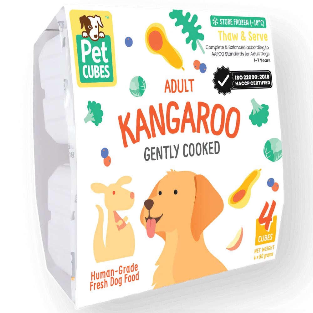 PetCubes Gently Cooked Kangaroo Grain-Free Frozen Dog Food 2.24kg