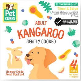 PetCubes Gently Cooked Kangaroo Grain-Free Frozen Dog Food 2.24kg
