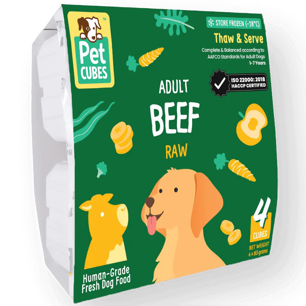 PetCubes Raw Beef Grain-Free Frozen Dog Food 2.25kg