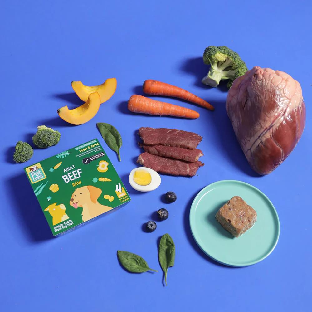 PetCubes Raw Beef Grain-Free Frozen Dog Food 2.25kg