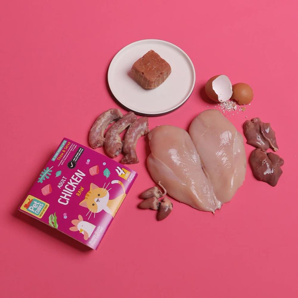PetCubes Raw Chicken Frozen Cat Food 1.28kg