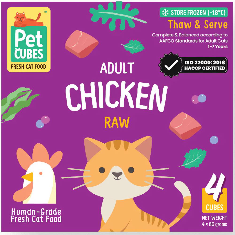 PetCubes Raw Chicken Frozen Cat Food 1.28kg